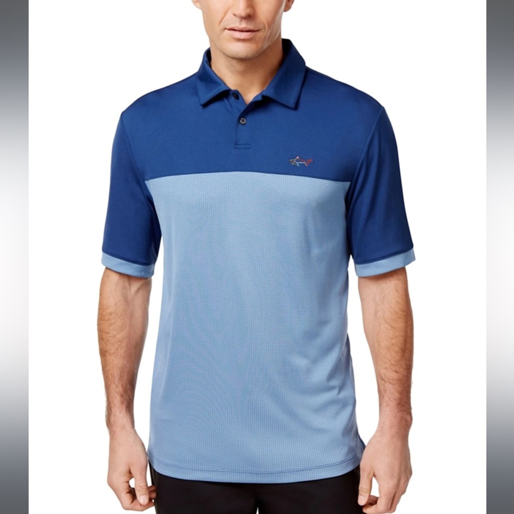 Greg Norman Men’s Two Tone Embossed Rugby Polo Shirt Size XXL